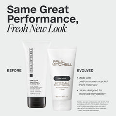 Paul Mitchell textura del gel en primer plano, muestra brillo y control