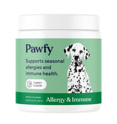 Pawfy front packaging showing supplement benefits and 30-count pouch