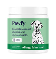Pawfy front packaging showing supplement benefits and 30-count pouch