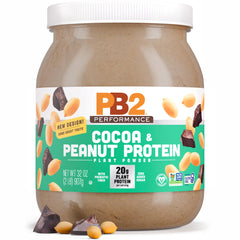 PB2 envase frontal con cacao muestra sabor y beneficios proteicos