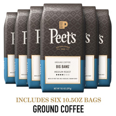 Peet's primer plano del café molido que revela textura y frescura aromática