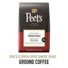 Peet's Coffee textura del café molido con aroma intenso y sabor robusto