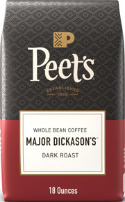 Peet's Major Dickason's frente del empaque mostrando la bolsa y fácil identificación