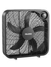 PELONIS vista frontal del ventilador 20" mostrando potencia y diseño portátil