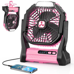Peouix vista frontal del ventilador portátil con manejo cómodo y autonomía