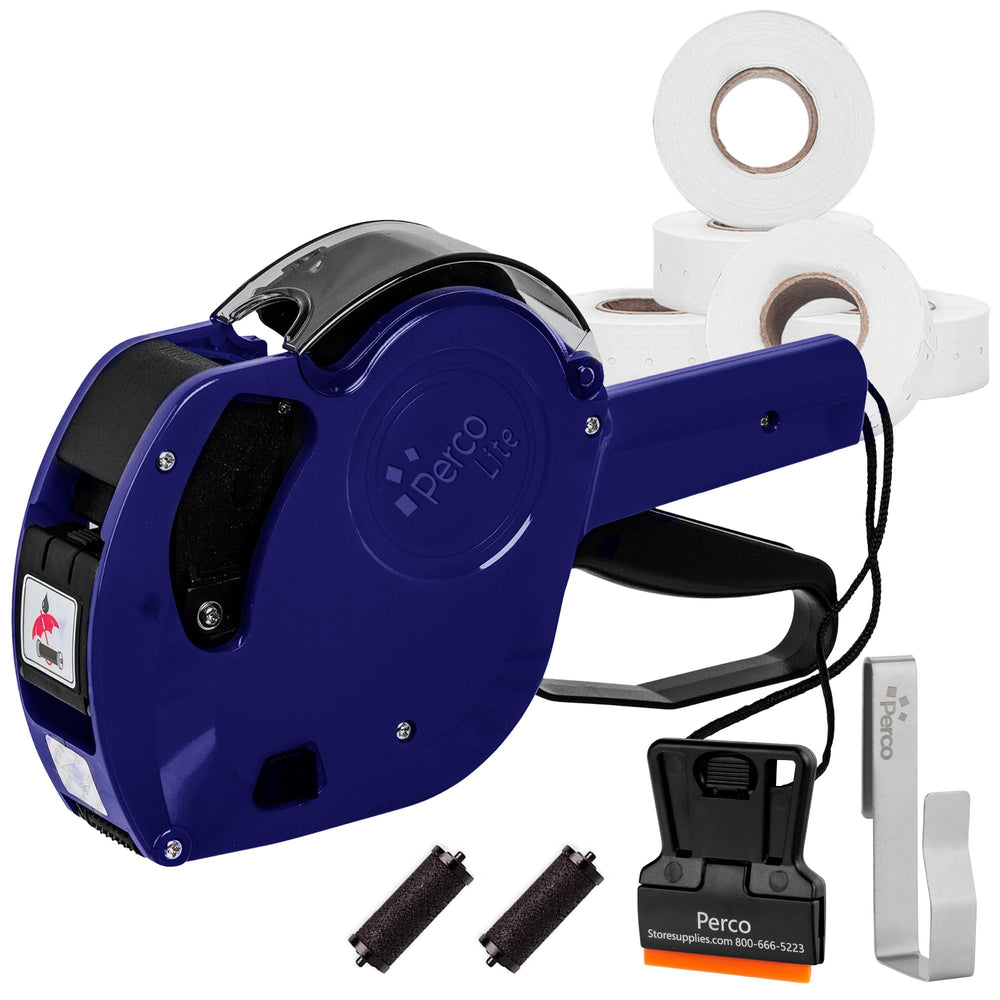 Perco lite front view showing compact gun and ergonomic grip for fast labeling