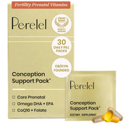 Perelel front packaging showing the conception support pack and easy daily use benefit