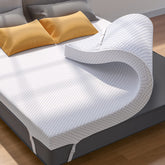 PERLECARE front view of queen topper showing clean finish and plush surface benefit: instant comfort
