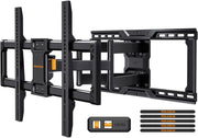 Perlegear full motion front view showing sturdy bracket and secure hold benefit