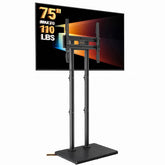 Perlegear front view of the floor TV stand showing stable design and elegant base