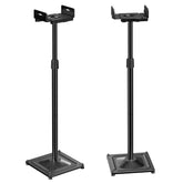 PERLESMITH vista frontal de la pareja de soportes con altavoces, estabilidad estética