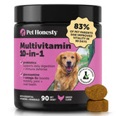 Pet Honesty front packaging showing 90-count bottle and benefits