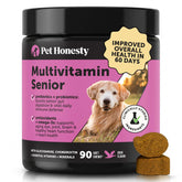 Pet Honesty front packaging showing senior dog multivitamin benefits