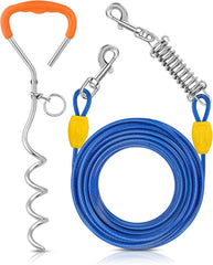 Petbobi front view showing stake and 30ft cable for secure outdoor play
