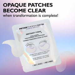 Peter Thomas Roth parche aplicado bajo el ojo reduciendo hinchazón visual