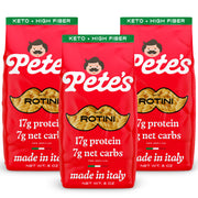 Pete's Pasta front packaging showing product and benefits