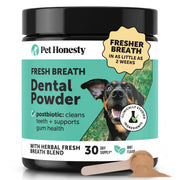 Pet Honesty front packaging showing jar and serving information for convenient dosing