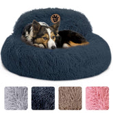 Pet Jett medium donut bed front view showing plush comfort and secure rim