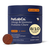 PetLab Co. vista frontal del paquete mostrando 30 masticables y beneficios