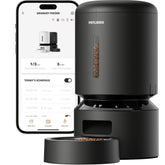 PETLIBRO front view of automatic feeder showing compact granary and bowl, convenient control
