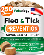 Petsology empaque frontal mostrando 250 mordiscos y conveniencia