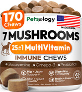 Petsology frente del empaque que muestra beneficios y cantidad