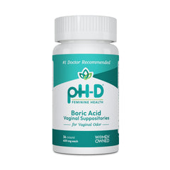 pH-D envase frontal mostrando 36 supositorios y claridad de dosis