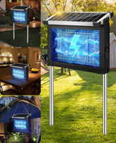 PhatroyYee vista frontal del Solar Bug Zapper con diseño robusto y beneficios de control eficaz