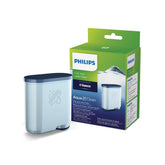Philips AquaClean vista frontal del empaque mostrando compatibilidad y duración