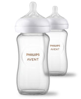 Philips Avent biberón frontal mostrando diseño y capacidad fácil de sujetar