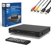 PHILIPS front panel with remote showing easy controls and quick setup benefit