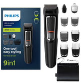 PHILIPS Multigroom MG3740 frontal mostrando diseño compacto y manejo cómodo