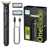 PHILIPS OneBlade front view showing ergonomic grip and controls for comfortable handling