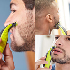Philips OneBlade QP2520 recortando barba para líneas precisas y acabado limpio