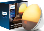 Philips SmartSleep vista frontal del despertador con luz suave y diseño redondo, mejora el despertar
