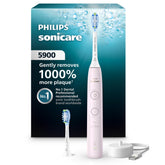 Philips Sonicare 5900 handle front view showing pink finish and ergonomic grip for comfortable brushing