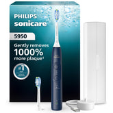 Philips Sonicare 5950 front view showing navy handle and ergonomic grip for comfortable use