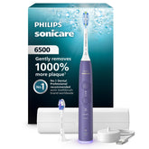 Philips Sonicare front view showing handle and two brush heads for complete cleaning