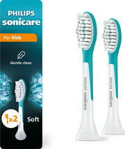 Philips Sonicare vista frontal del cabezal mostrando forma adaptada y limpieza efectiva