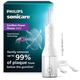 Philips Sonicare flosser front view showing ergonomic handle and controls for easy use