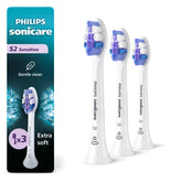 Philips Sonicare frontal del paquete mostrando las tres unidades y ventajas