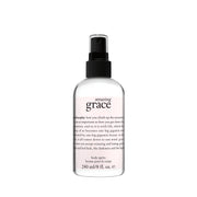 philosophy botella frontal de amazing grace bruma corporal mostrando el diseño y facilidad de uso