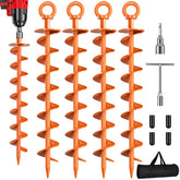 Phopich front view of four anchors showing durable finish and included bag for easy storage
