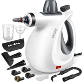 Phueut front angled steamer showing compact design and fast cleaning