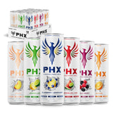 PHX front packaging showing variety pack and benefits for convenient choice