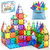 PicassoTiles front packaging showing full 100-piece set and contents benefit: clear overview