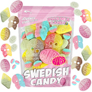 Pickmix Candy Sweden paquete frontal BUBS mostrando 8 sabores y cierre resellable
