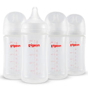 PIGEON biberón frontal pack de cuatro, entrega práctica para familias