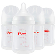 PIGEON front view of four 5oz bottles showing compact pack and convenience