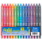 PILOT FriXion Clicker pouch front view showing assorted pens and colors benefit neat storage